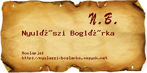 Nyulászi Boglárka névjegykártya